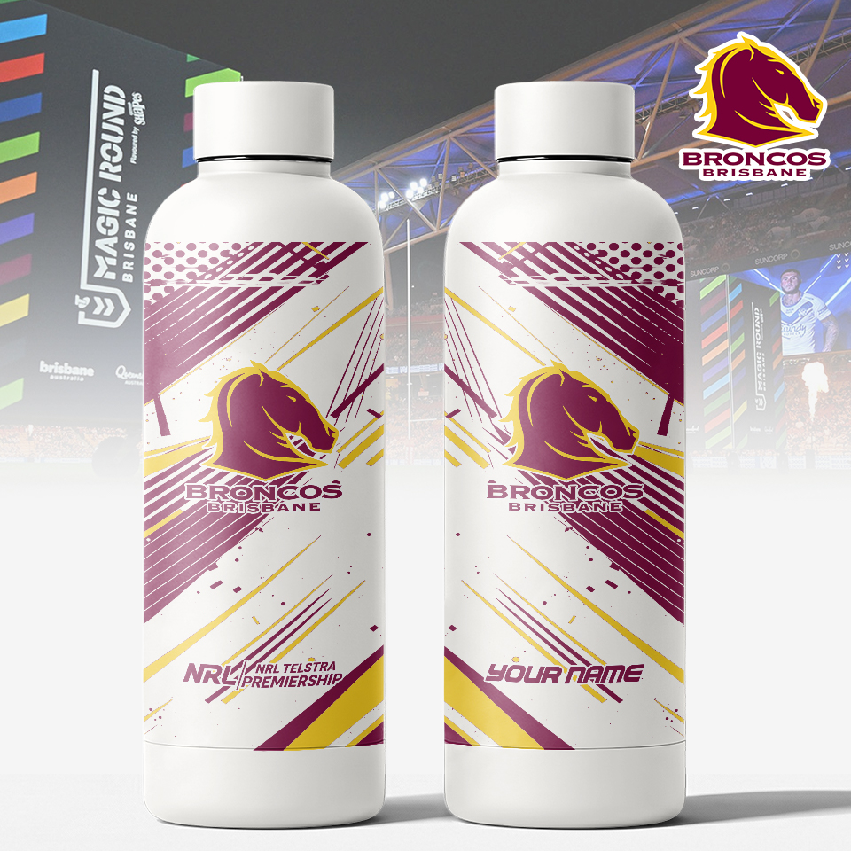 Auspiritmerch Brisbane Broncos Personalized Metal Water Bottle Gift For Fans