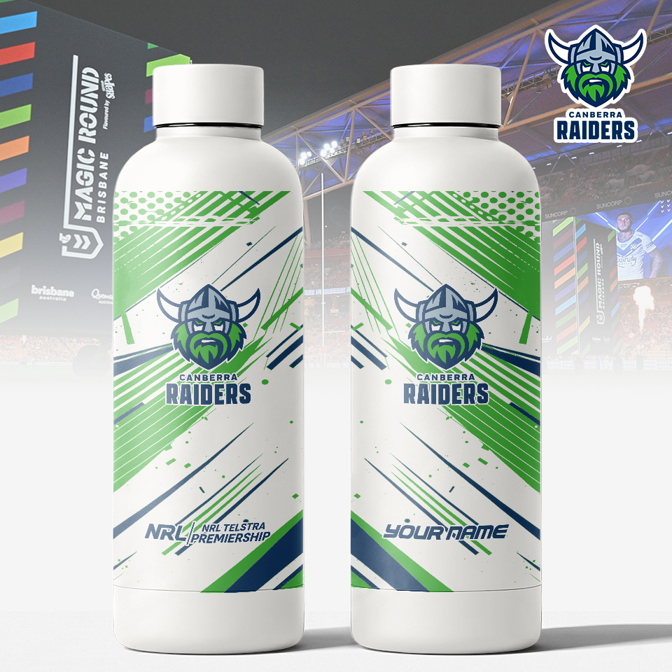 Auspiritmerch Canberra Raiders Personalized Metal Water Bottle Gift For Fans