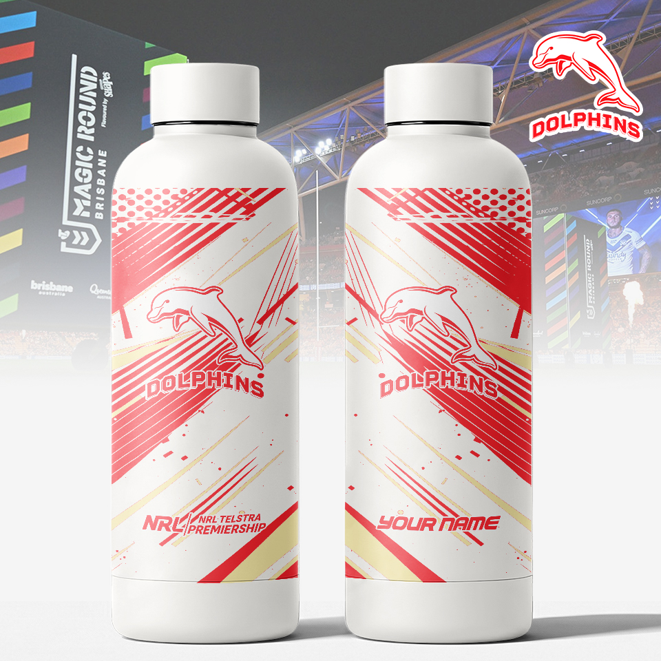 Auspiritmerch Dolphins Personalized Metal Water Bottle Gift For Fans