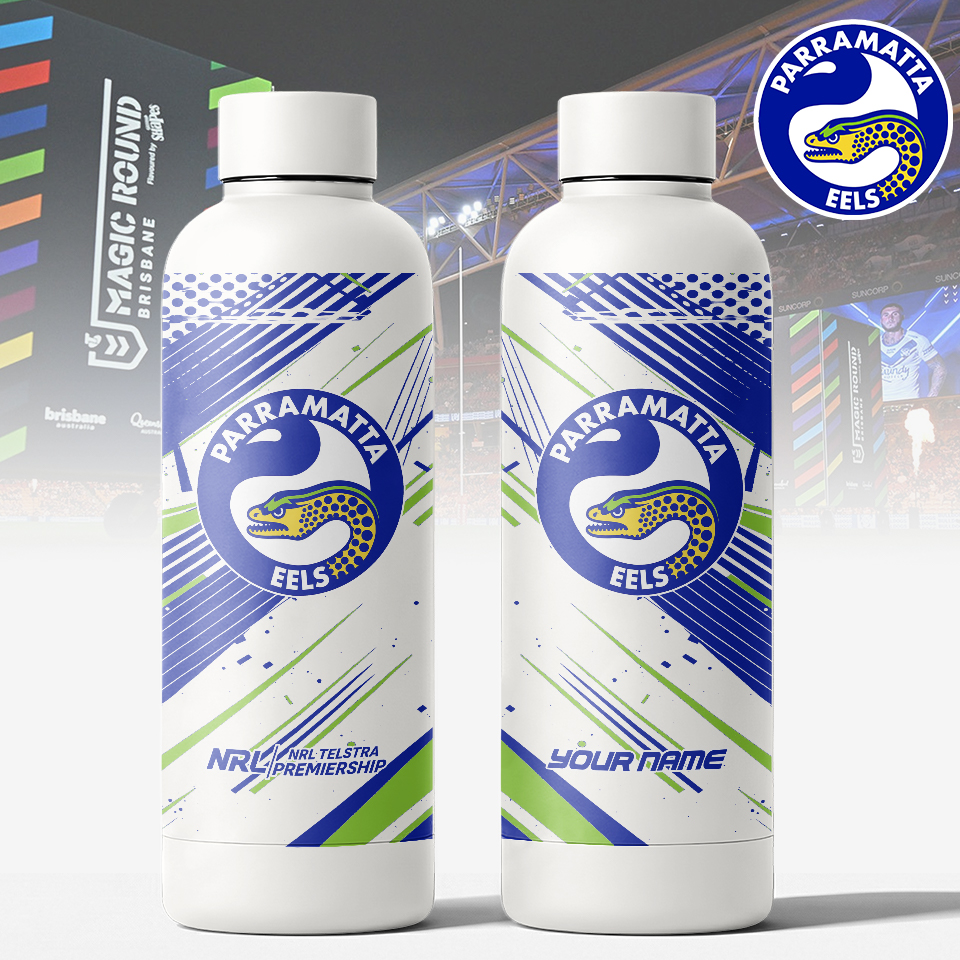 Auspiritmerch Parramatta Eels Personalized Metal Water Bottle Gift For Fans