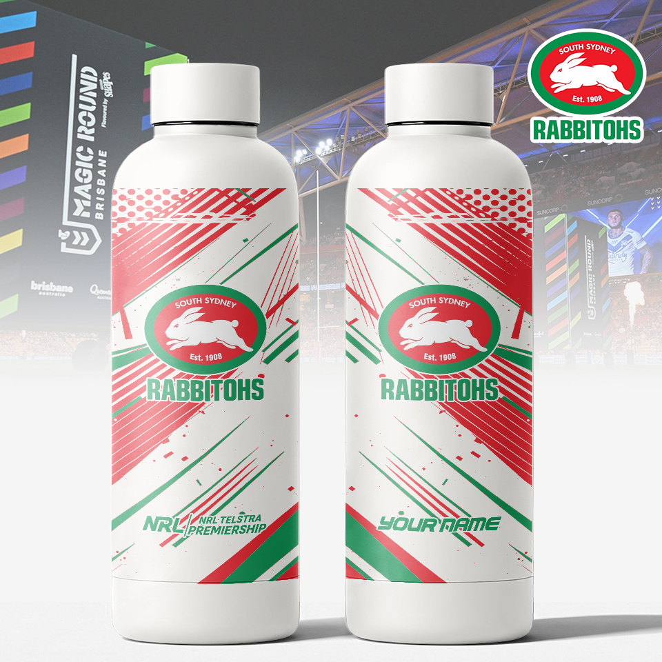 Auspiritmerch South Sydney Rabbitohs Personalized Metal Water Bottle Gift For Fans