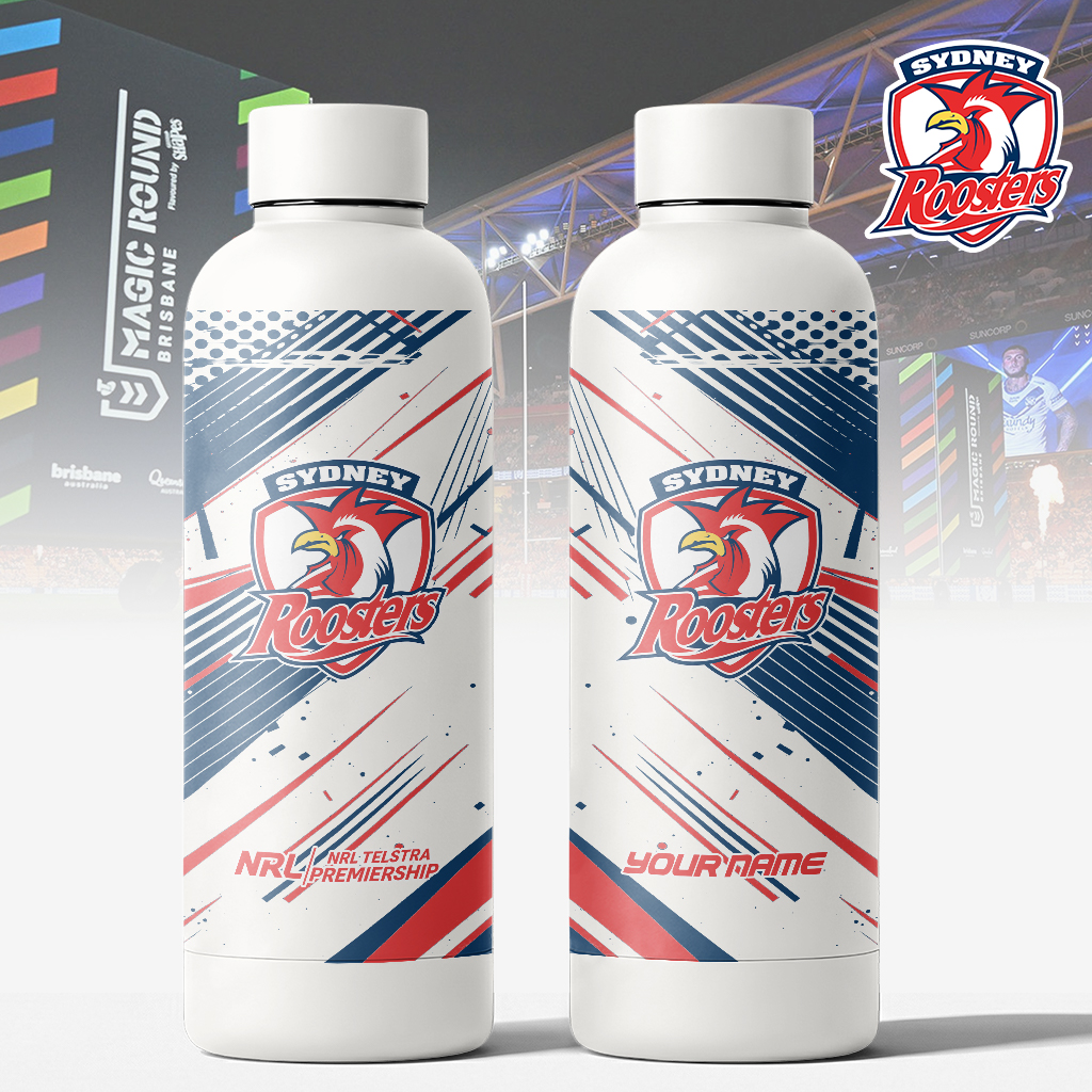 Auspiritmerch Sydney Roosters Personalized Metal Water Bottle Gift For Fans