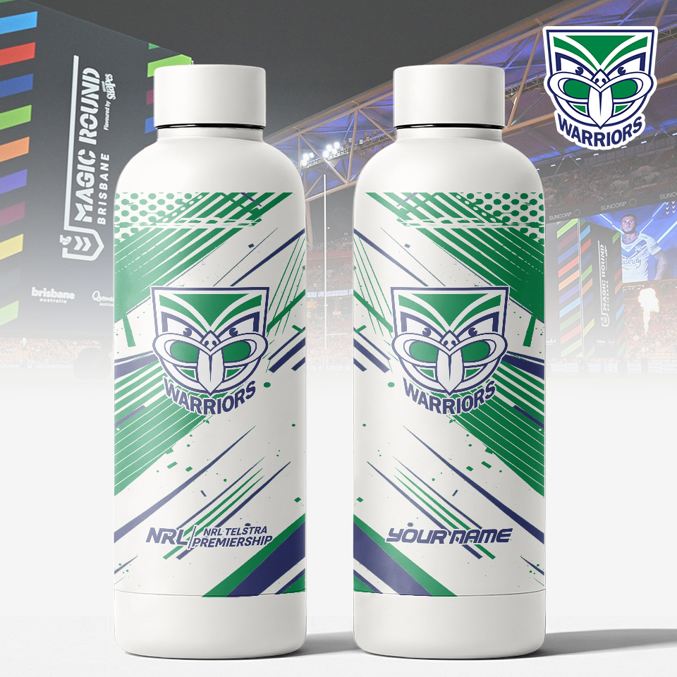 Auspiritmerch New Zealand Warriors Personalized Metal Water Bottle Gift For Fans