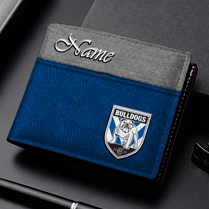Auspiritmerch Canterbury-Bankstown Bulldogs Personalized Leather Wallet Gift For Fans