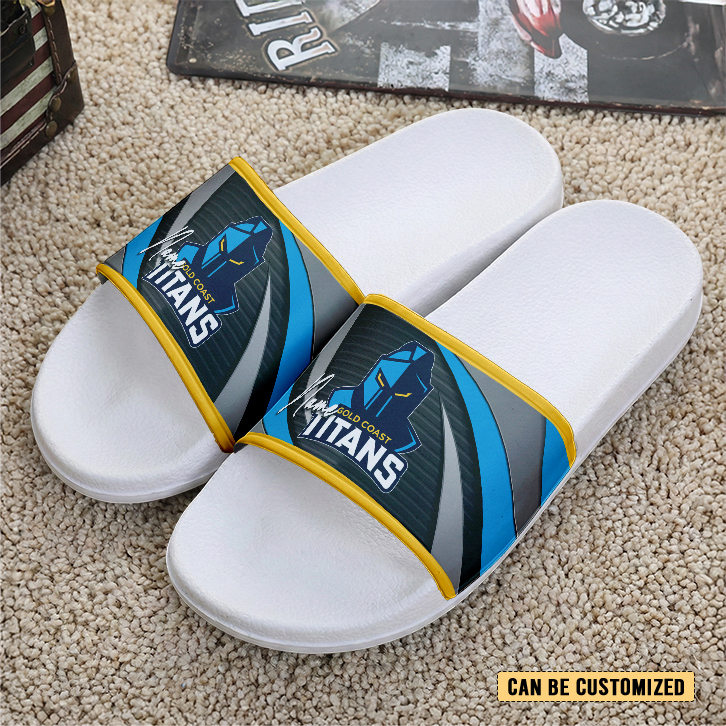Auspiritmerch Gold Coast Titans Personalized Sports Slippers Gift For Fans