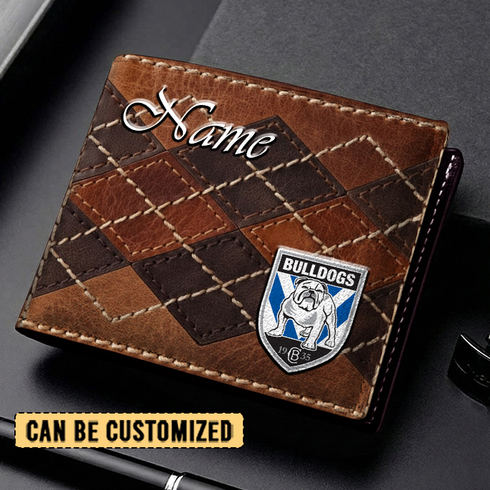 Auspiritmerch Canterbury-Bankstown Bulldogs Personalized Leather Wallet Gift For Fans