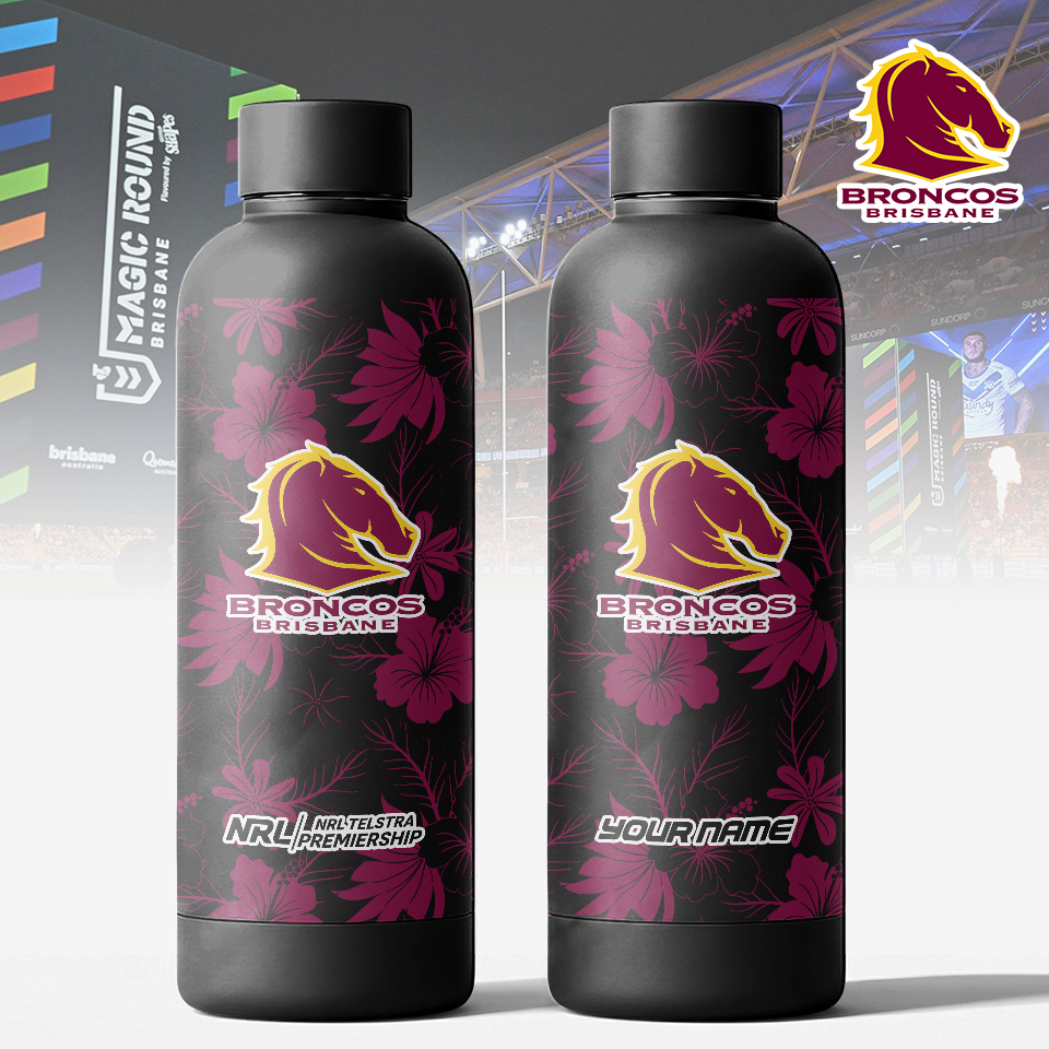 Auspiritmerch Brisbane Broncos Personalized Metal Water Bottle Gift For Fans