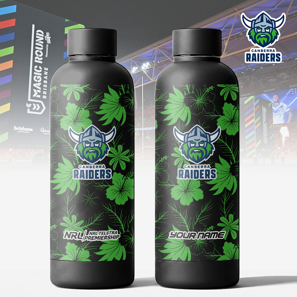 Auspiritmerch Canberra Raiders Personalized Metal Water Bottle Gift For Fans