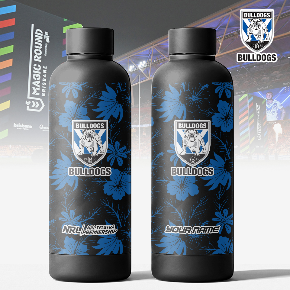 Auspiritmerch Canterbury-Bankstown Bulldogs Personalized Metal Water Bottle Gift For Fans