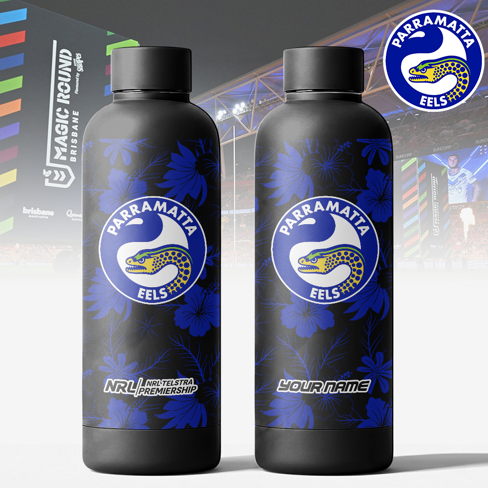 Auspiritmerch Parramatta Eels Personalized Metal Water Bottle Gift For Fans