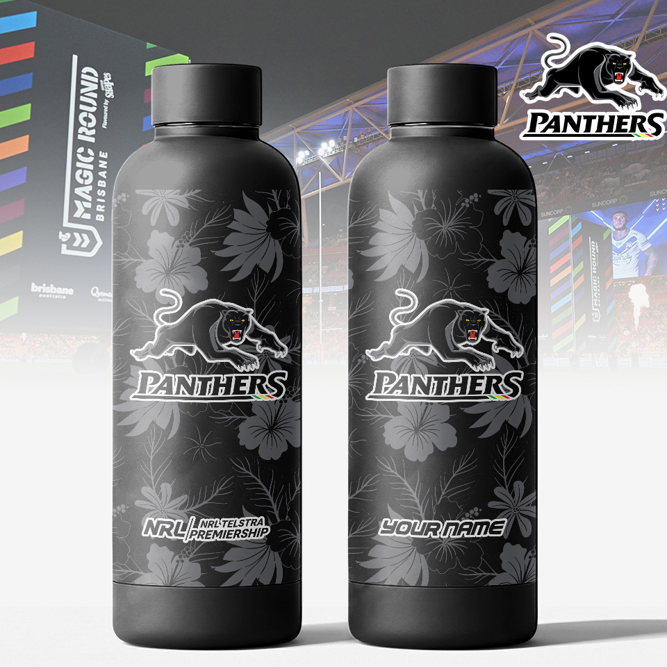 Auspiritmerch Penrith Panthers Personalized Metal Water Bottle Gift For Fans