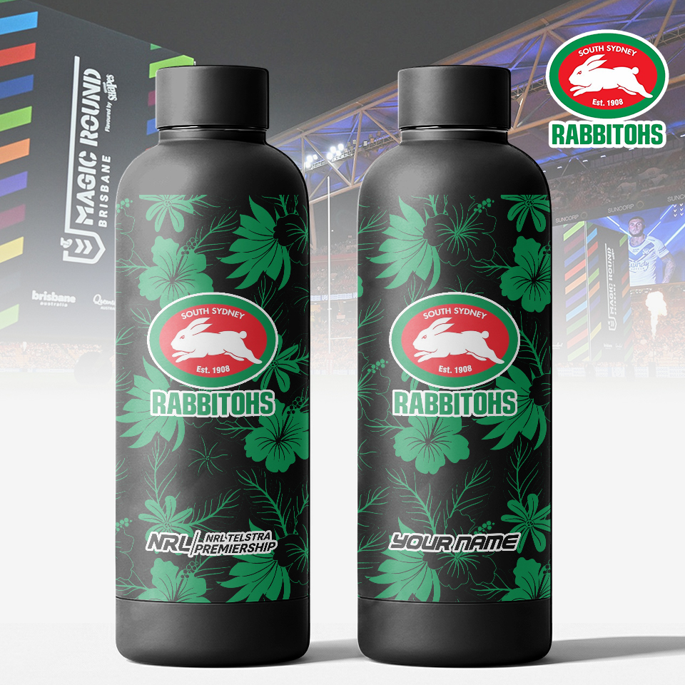 Auspiritmerch South Sydney Rabbitohs Personalized Metal Water Bottle Gift For Fans