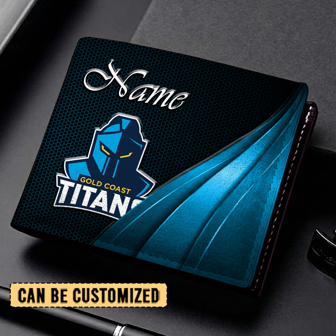 Auspiritmerch Gold Coast Titans Personalized Leather Wallet Gift For Fans