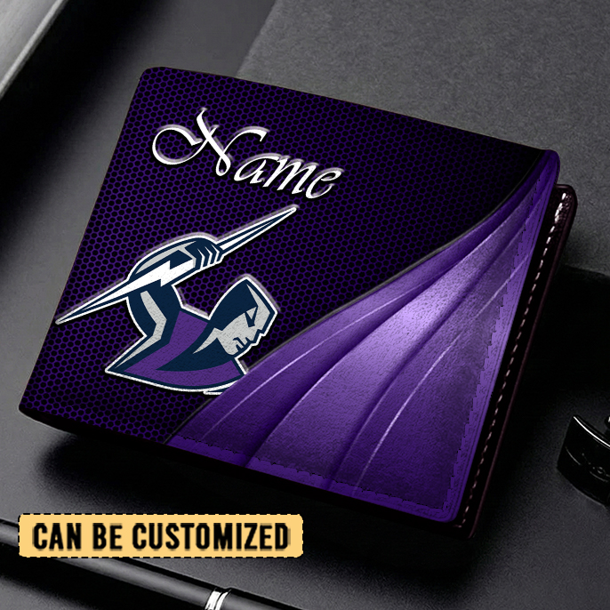 Auspiritmerch Melbourne Storm Personalized Leather Wallet Gift For Fans
