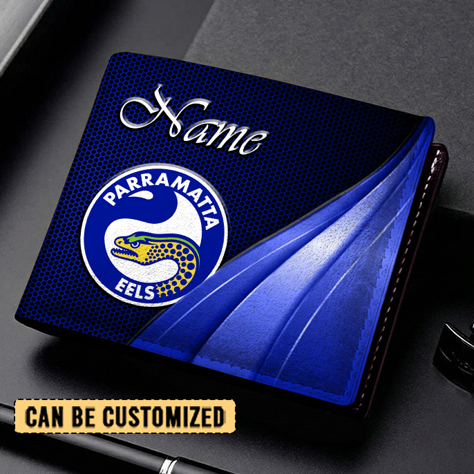 Auspiritmerch Parramatta Eels Personalized Leather Wallet Gift For Fans
