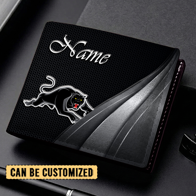Auspiritmerch Penrith Panthers Personalized Leather Wallet Gift For Fans