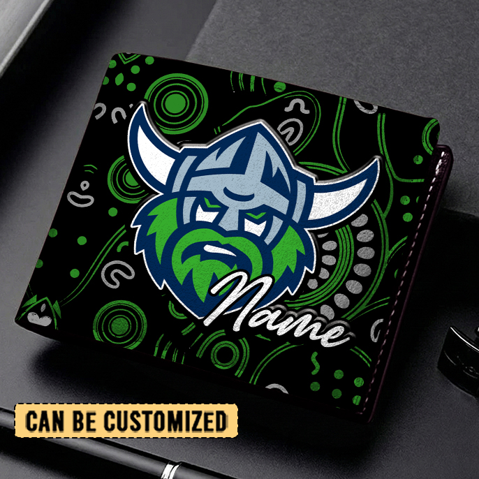Auspiritmerch Canberra Raiders Personalized Leather Wallet Gift For Fans
