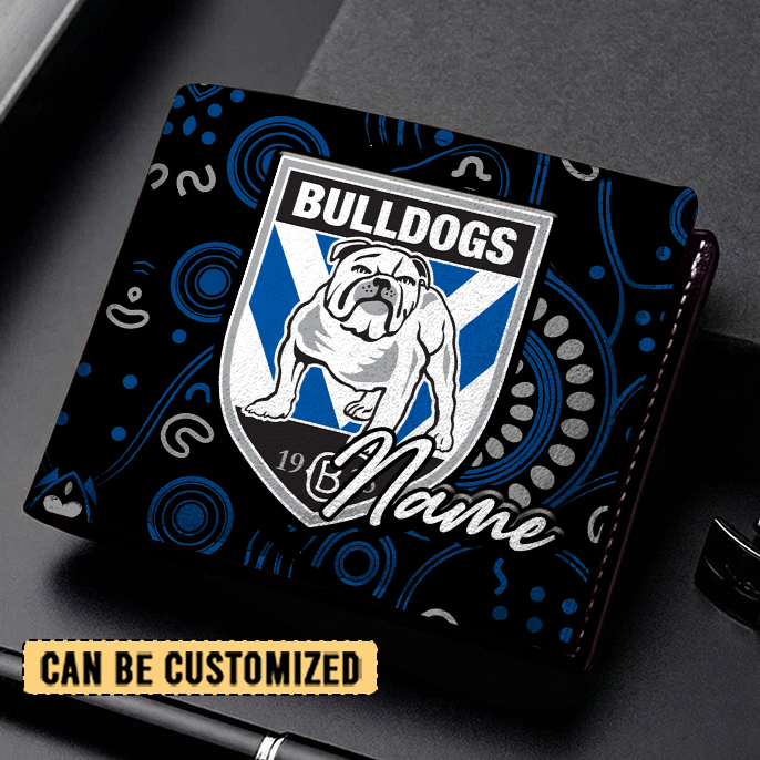Auspiritmerch Canterbury-Bankstown Bulldogs Personalized Leather Wallet Gift For Fans