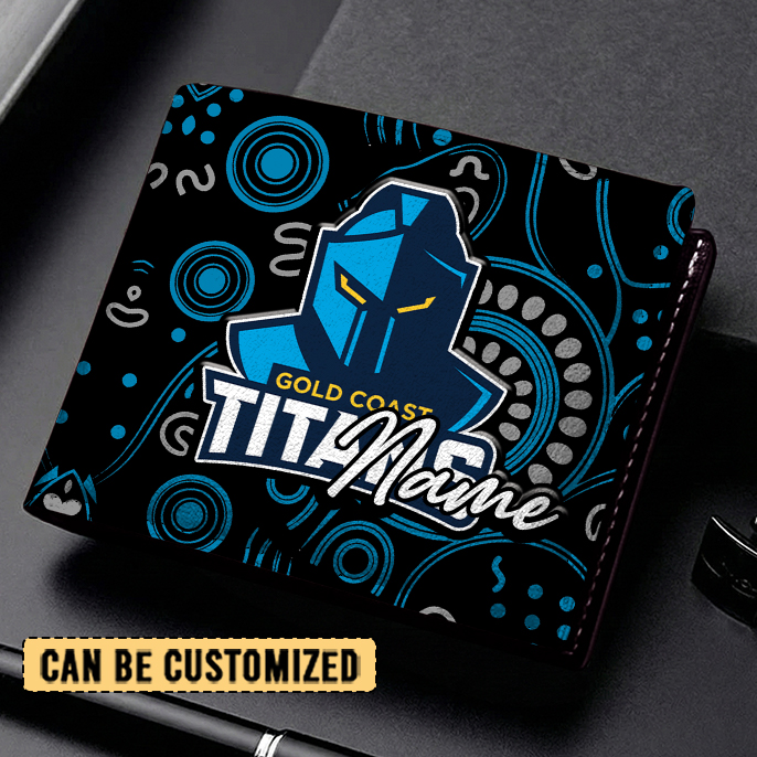 Auspiritmerch Gold Coast Titans Personalized Leather Wallet Gift For Fans