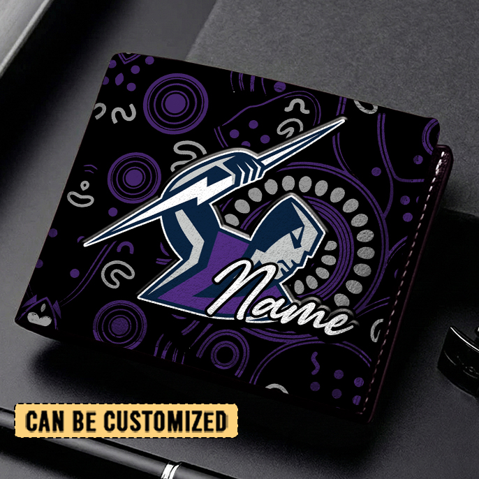 Auspiritmerch Melbourne Storm Personalized Leather Wallet Gift For Fans