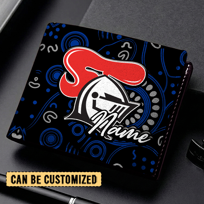 Auspiritmerch Newcastle Knights Personalized Leather Wallet Gift For Fans