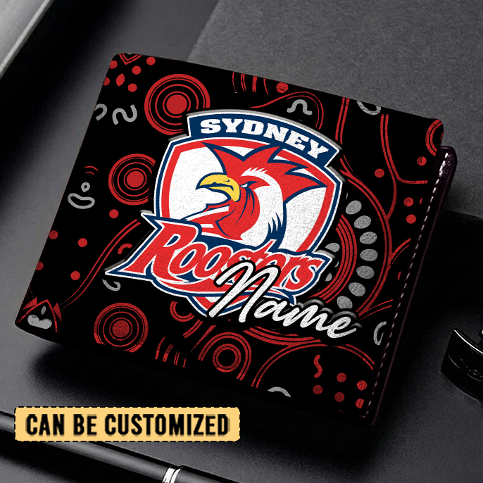 Auspiritmerch Sydney Roosters Personalized Leather Wallet Gift For Fans
