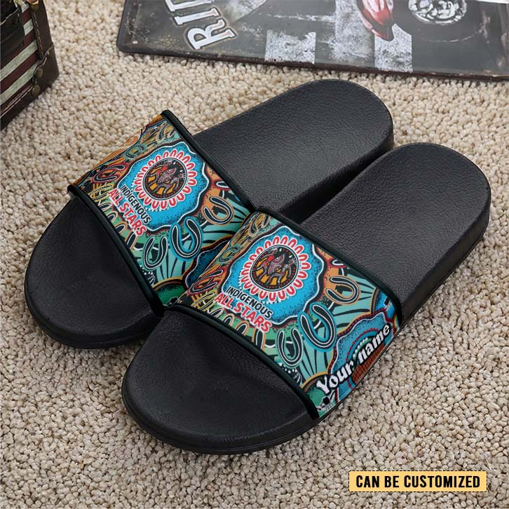 Auspiritmerch Indigenous All Stars Personalized Sports Slippers Gift For Fans
