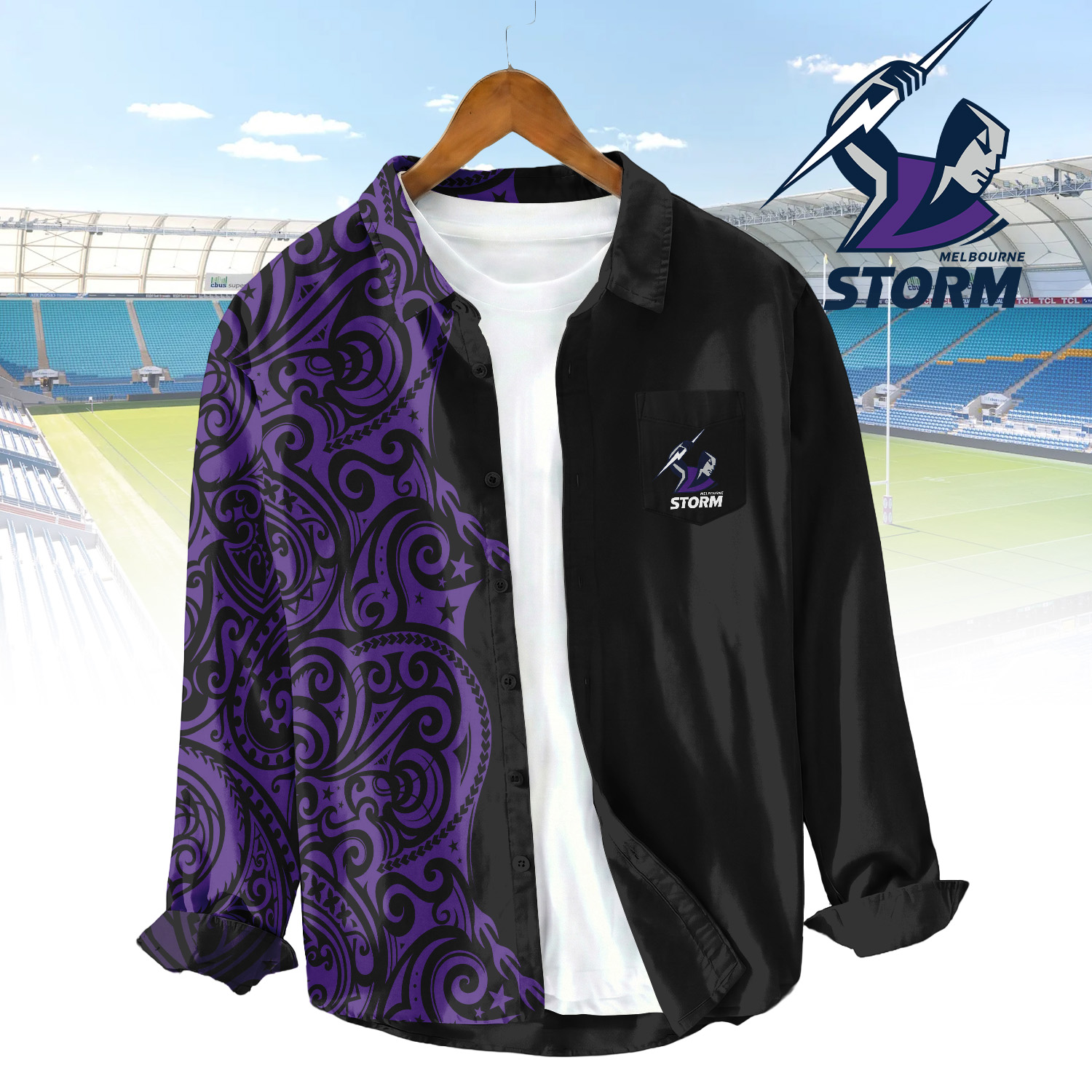 Auspiritmerch Melbourne Storm Personalized Button Down Shirt Gift For Fans