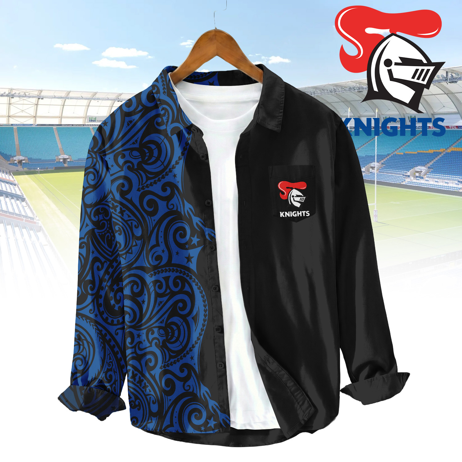 Auspiritmerch Newcastle Knights Personalized Button Down Shirt Gift For Fans