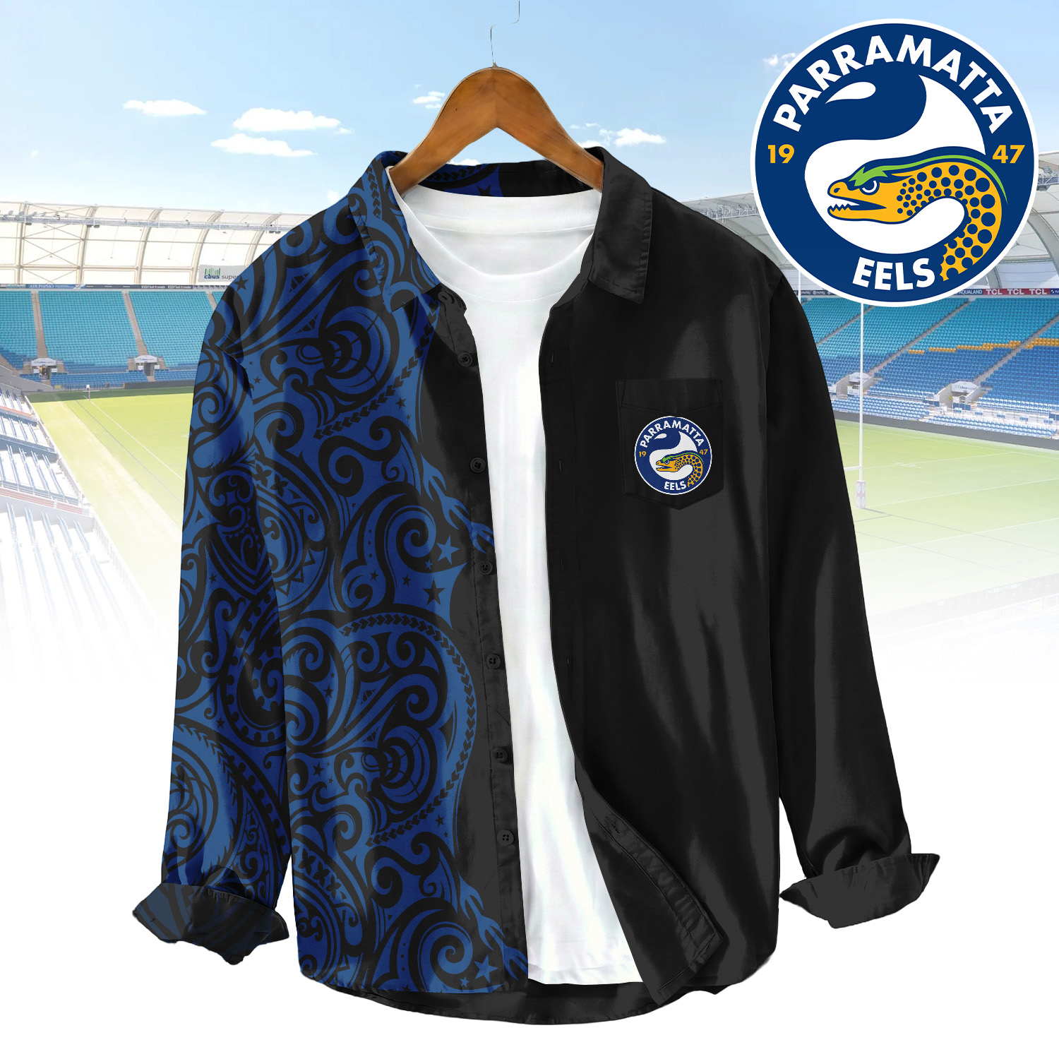 Auspiritmerch Parramatta Eels Personalized Button Down Shirt Gift For Fans