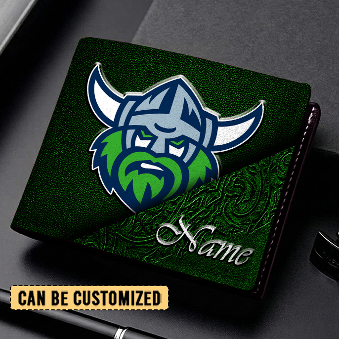 Auspiritmerch Canberra Raiders Personalized Leather Wallet Gift For Fans
