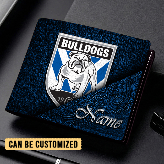 Auspiritmerch Canterbury-Bankstown Bulldogs Personalized Leather Wallet Gift For Fans