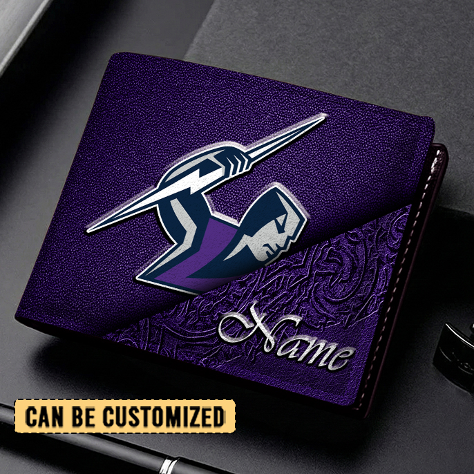 Auspiritmerch Melbourne Storm Personalized Leather Wallet Gift For Fans