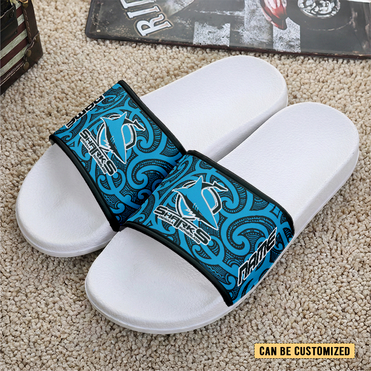 Auspiritmerch Cronulla-Sutherland Sharks Personalized Sports Slippers Gift For Fans