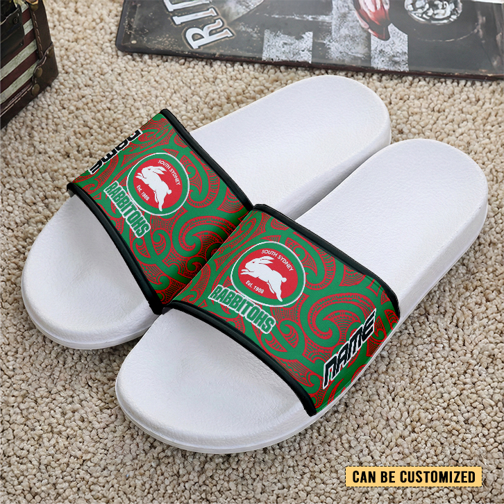Auspiritmerch South Sydney Rabbitohs Personalized Sports Slippers Gift For Fans