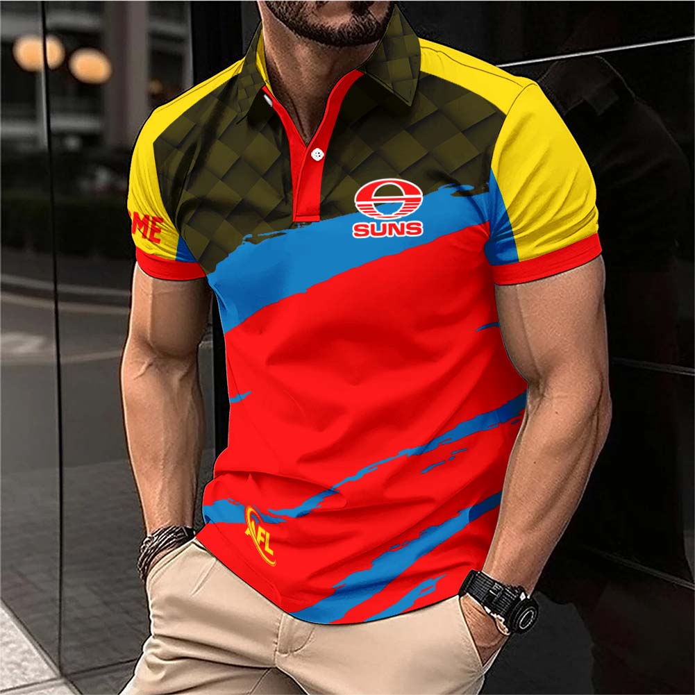 Auspiritmerch Gold Coast Suns Personalized Polo Shirt Gift For Fans