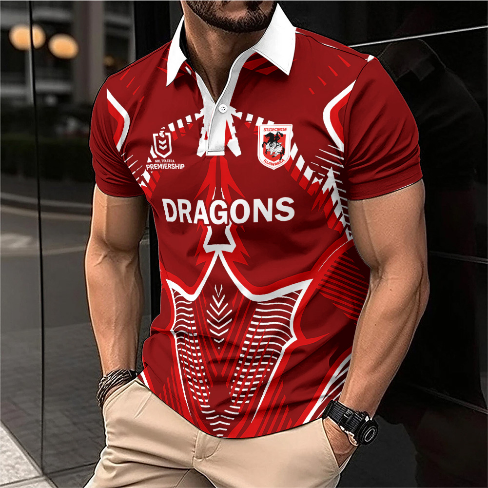 Auspiritmerch St. George Illawarra Dragons Personalized Polo Shirt Gift For Fans