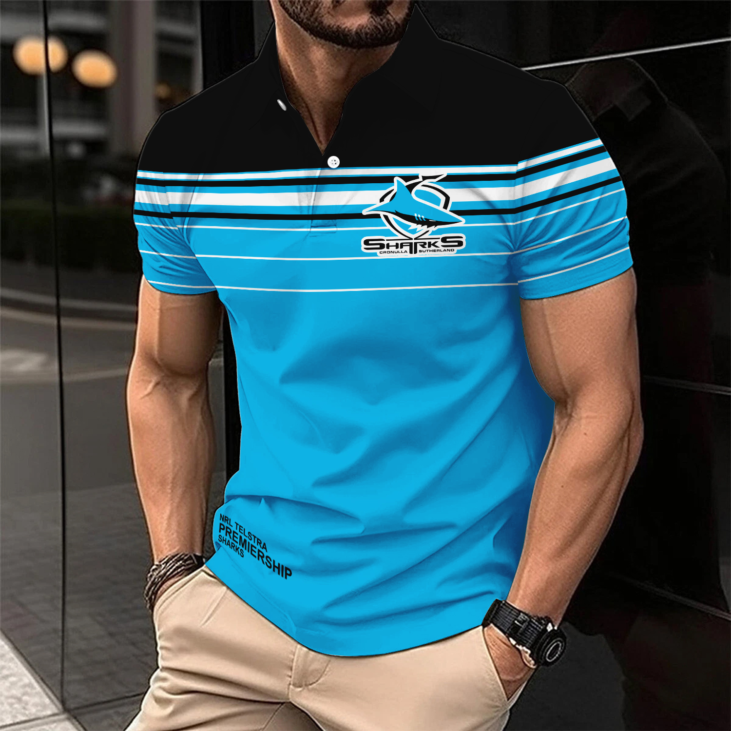 Auspiritmerch Cronulla-Sutherland Sharks Personalized Polo Shirt Gift For Fans
