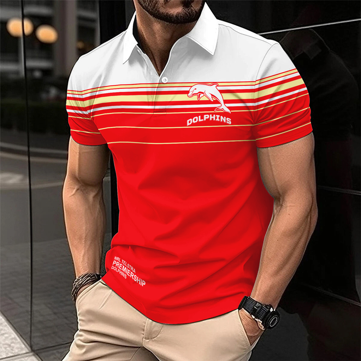 Auspiritmerch Dolphins Personalized Polo Shirt Gift For Fans