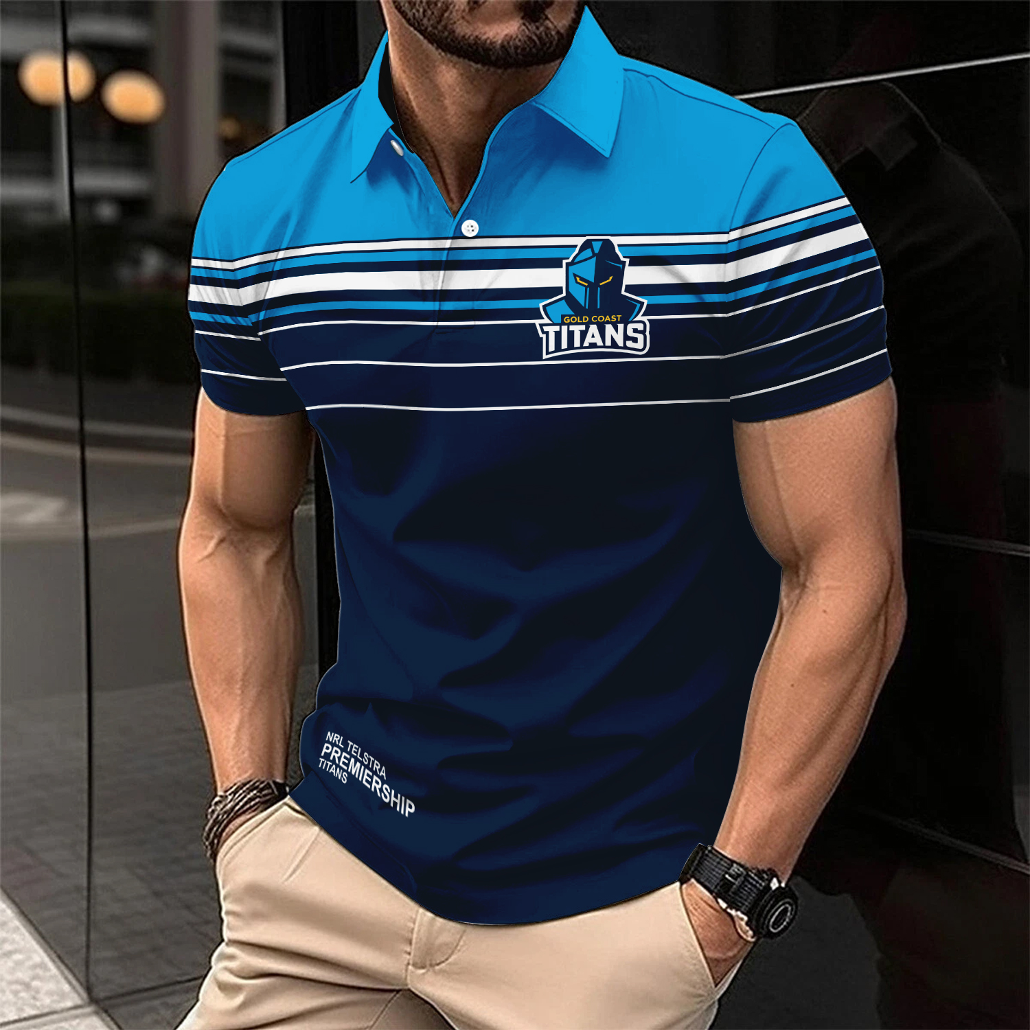 Auspiritmerch Gold Coast Titans Personalized Polo Shirt Gift For Fans