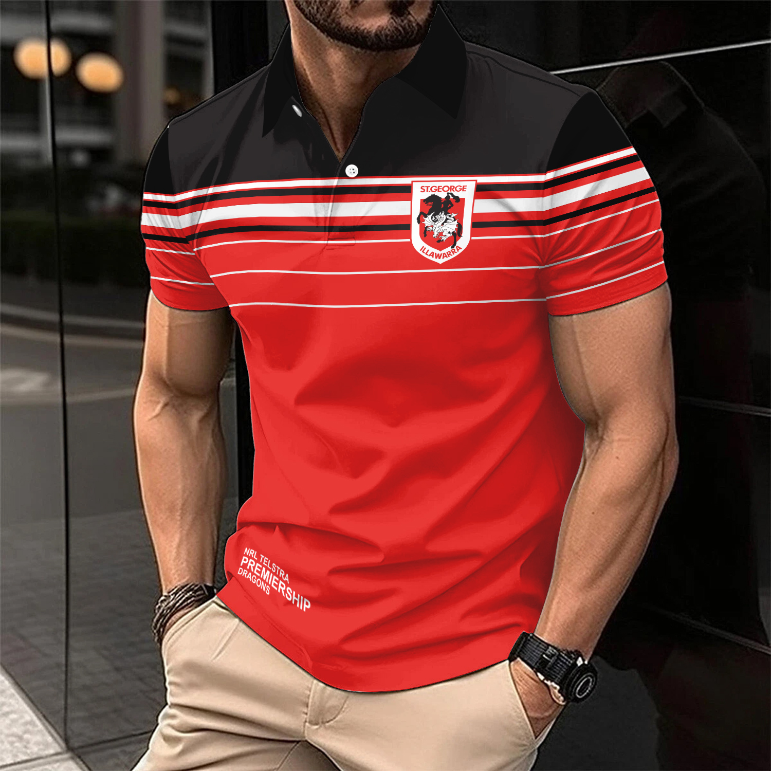 Auspiritmerch St. George Illawarra Dragons Personalized Polo Shirt Gift For Fans