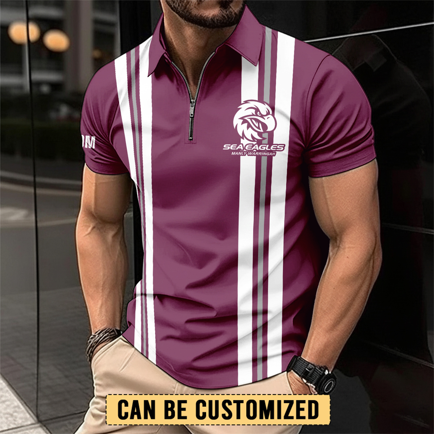 Auspiritmerch Manly Warringah Sea Eagles Personalized Zip Polo Shirt Gift For Fans