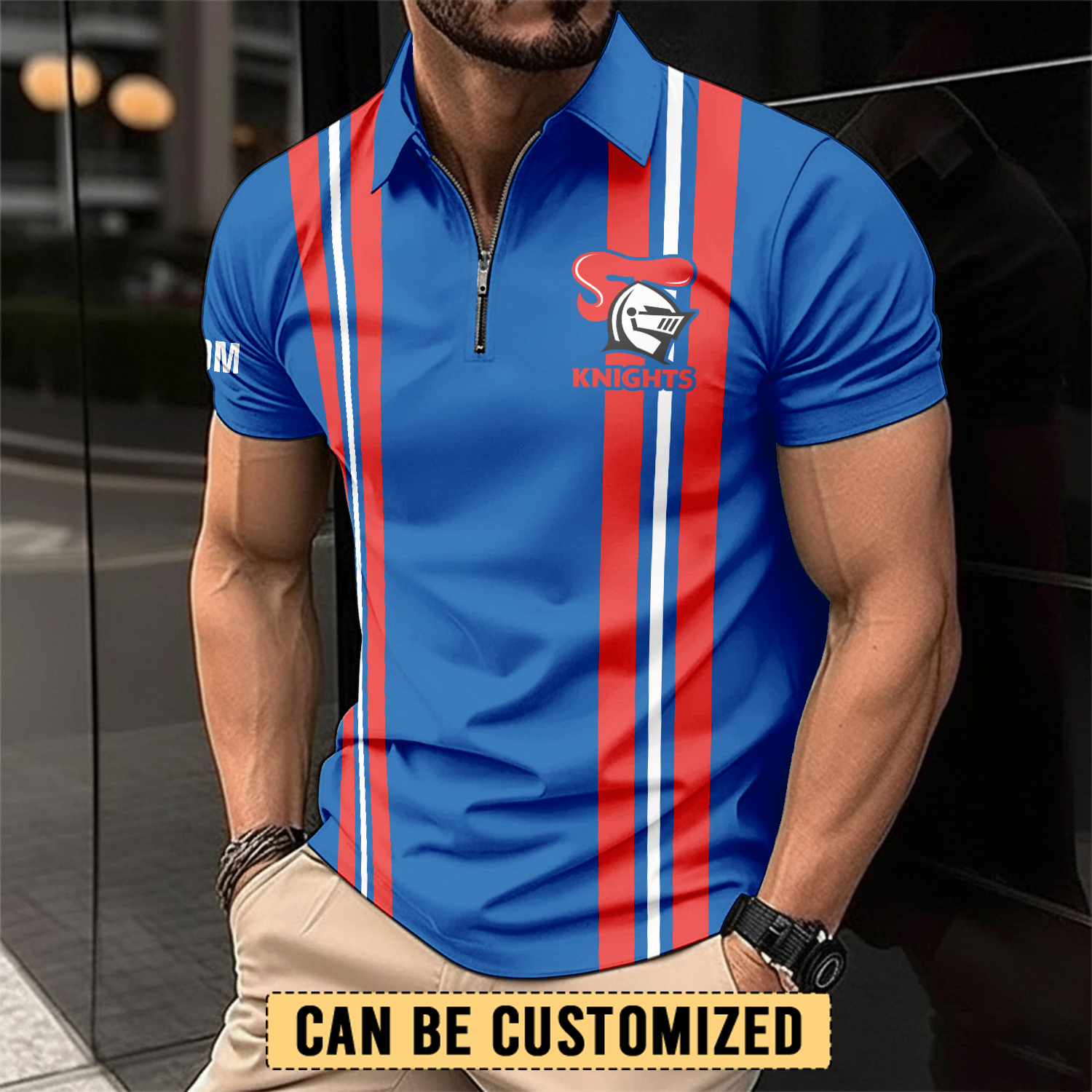 Auspiritmerch Newcastle Knights Personalized Zip Polo Shirt Gift For Fans