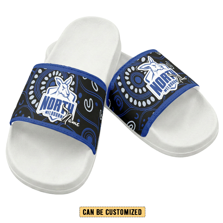 Auspiritmerch North Melbourne Personalized Sports Slippers Gift For Fans