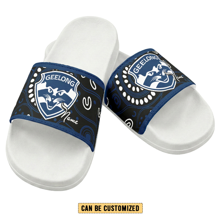 Auspiritmerch Geelong Cats Personalized Sports Slippers Gift For Fans