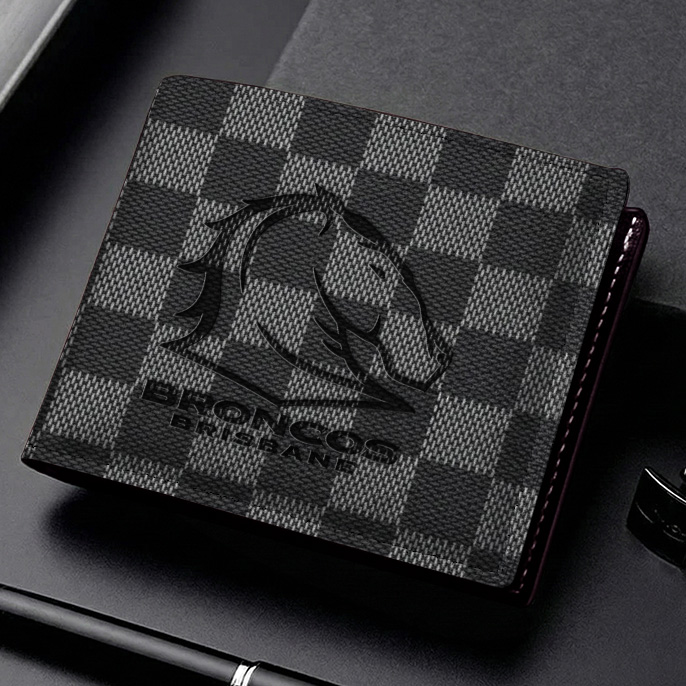 Auspiritmerch Brisbane Broncos Personalized Leather Wallet Gift For Fans