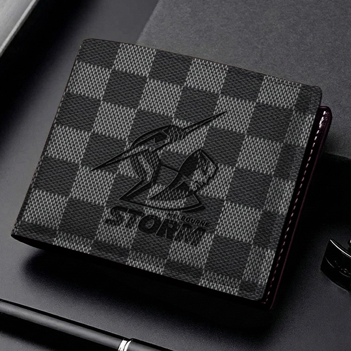 Auspiritmerch Melbourne Storm Personalized Leather Wallet Gift For Fans
