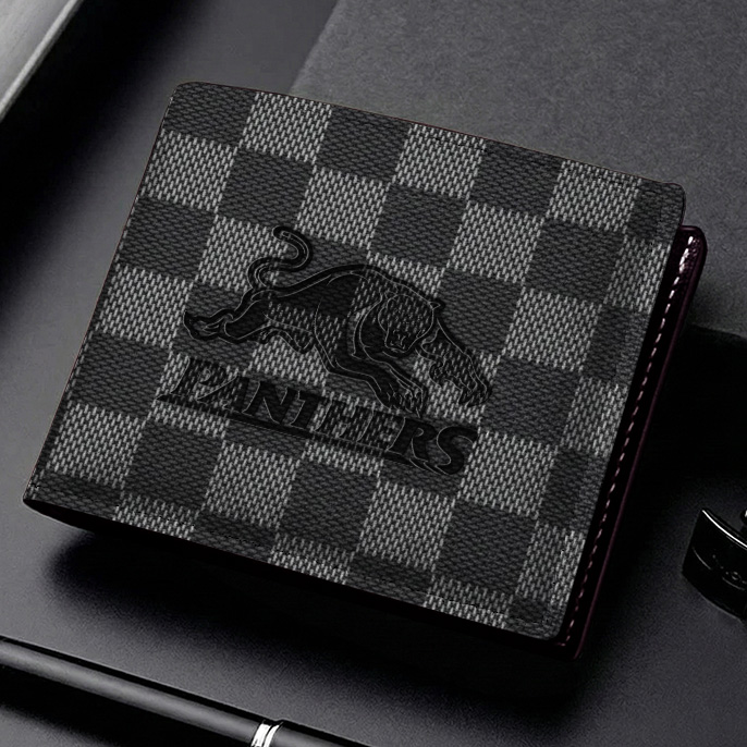 Auspiritmerch Penrith Panthers Personalized Leather Wallet Gift For Fans