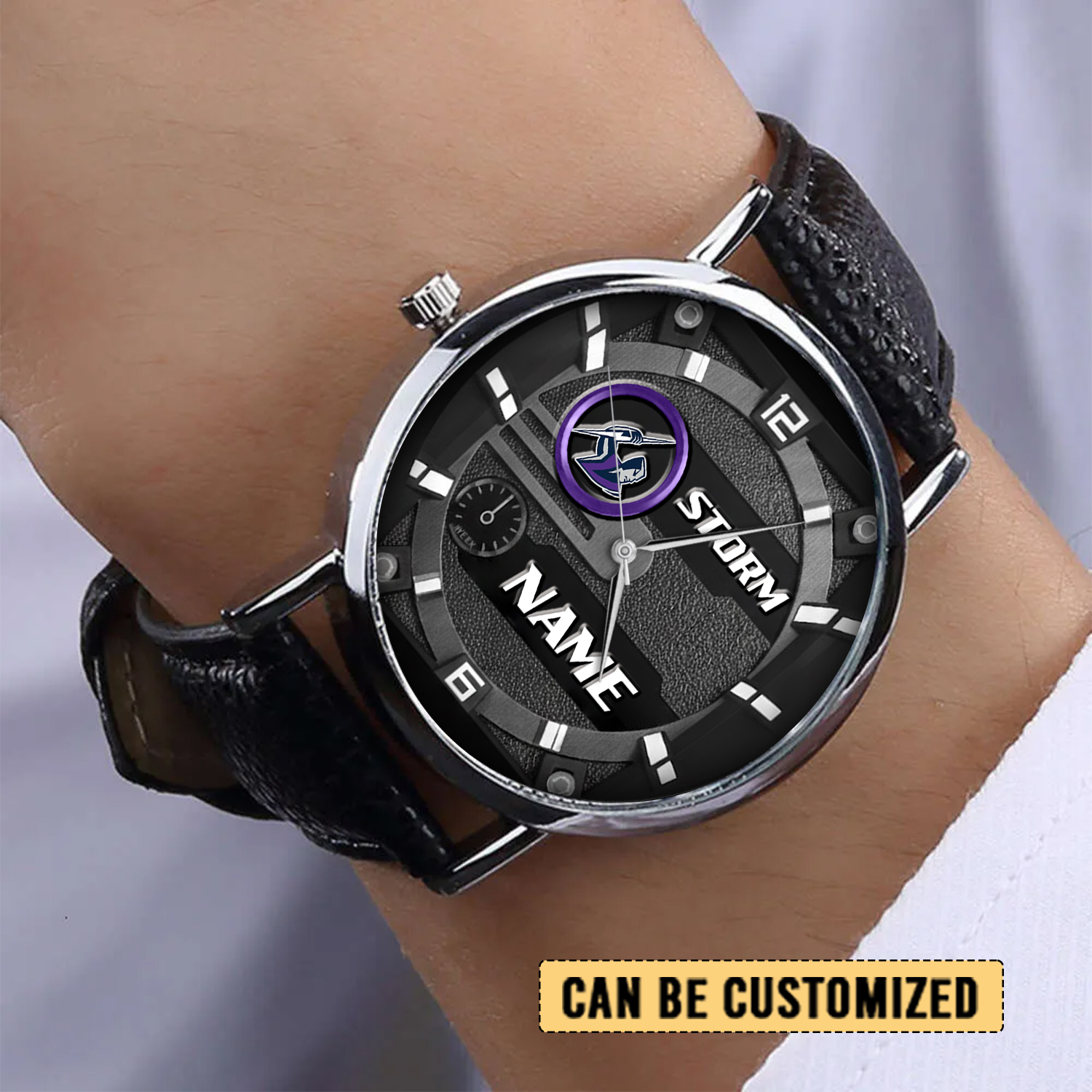 Auspiritmerch Melbourne Storm Personalized Stitched Leather Watch Gift For Fans