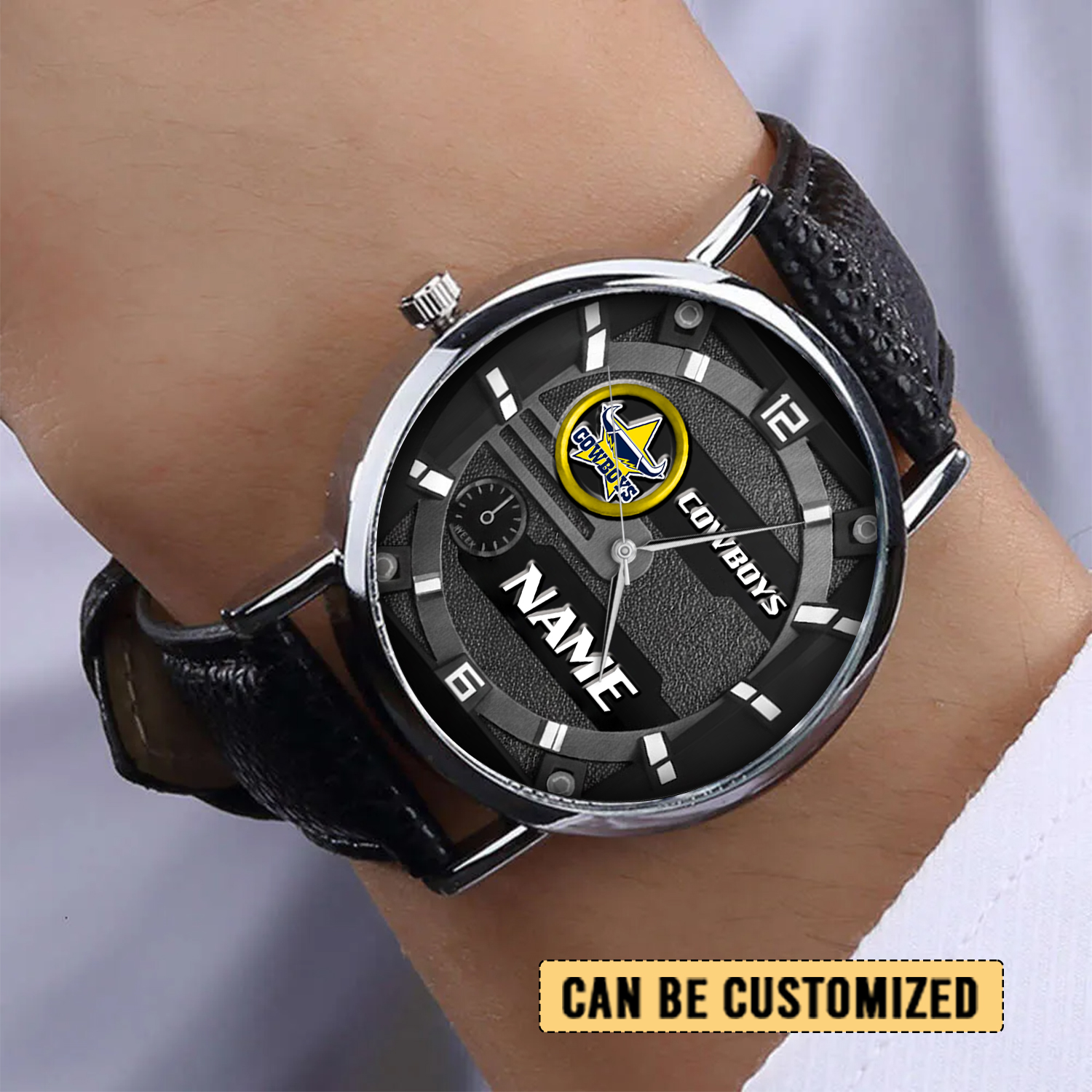 Auspiritmerch North Queensland Cowboys Personalized Stitched Leather Watch Gift For Fans